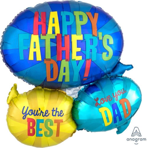 Party Balloon Happy Father's Day Message Bubbles Foil Balloon P35