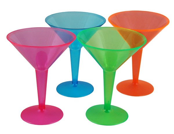 Party Balloon Neon Martni Glasses                                        