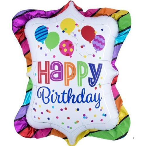 Party Balloons Birthday Bright Striped Ruffle P35