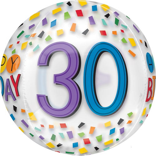 Party Balloons G20 Orbz 30th Birthday Rainbow Confetti 