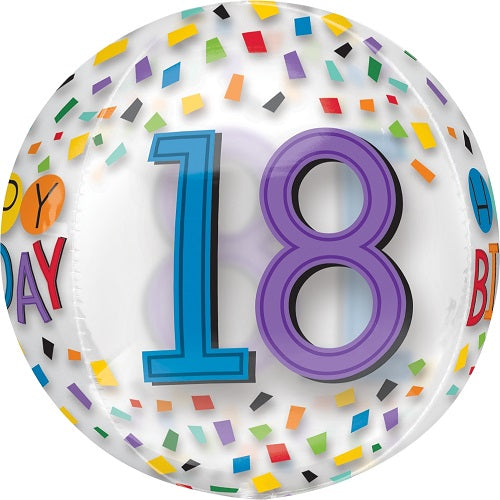 Party Balloons G20 Orbz 18th Birthday Rainbow Confeti