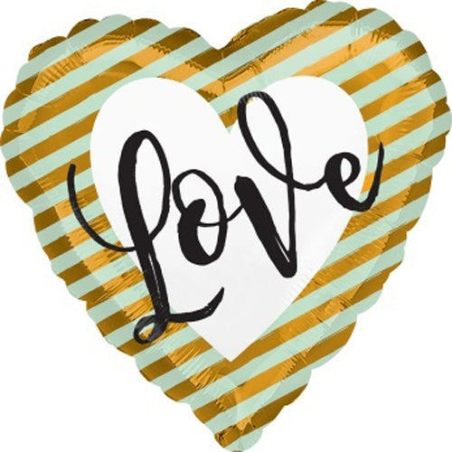 Valentine Day Gold love Heart 18" 