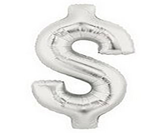Party Balloon 21" Symbol $ Silver Foil Balloon P50