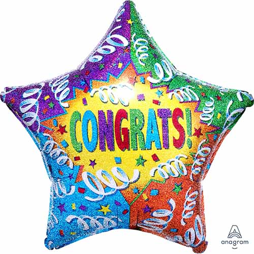 Party Balloon Congrats  Star 18" Foil Balloon 