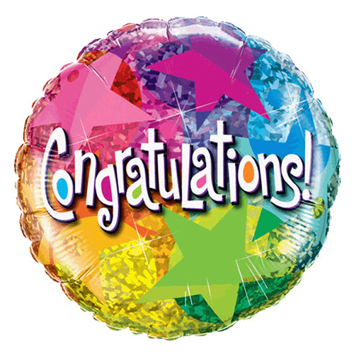 Party Balloon 18" Congratulations Star Patterns Foil Balloon