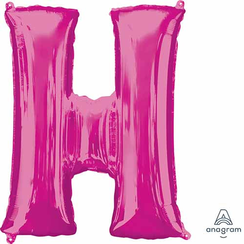 Party Balloon Lrg Shape Letter H Pink L34