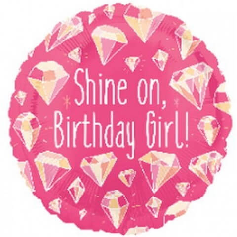 Party Balloon 18" Shine On Birthday Girl Foil Balloon