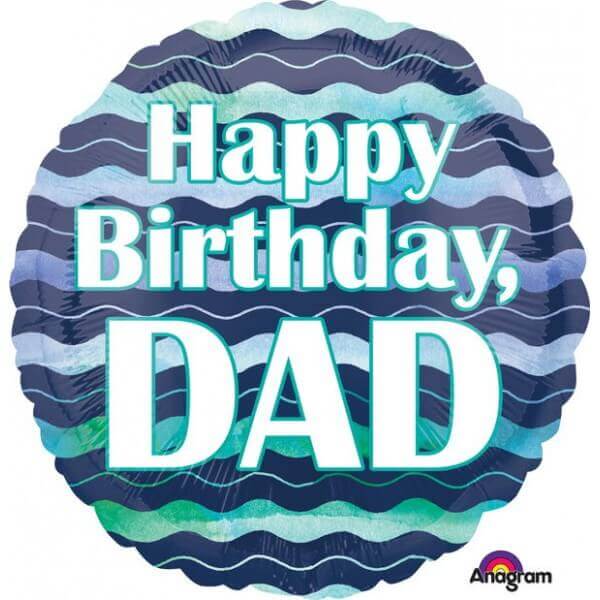 Party Balloon S60 18Ci Hx Watercolor Waves Hbd Dad