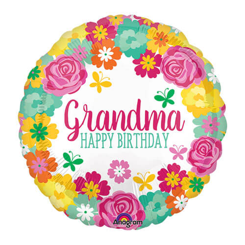 Party Balloon Happy Birthday Grandma Floral Balloon