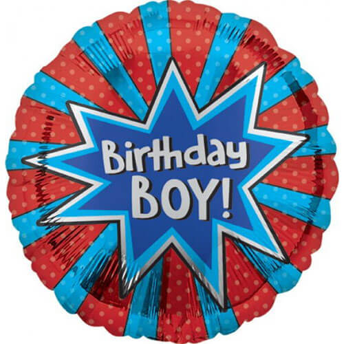 Party Balloons Birthday Boy Burst Balloon 18" Foil balloon 