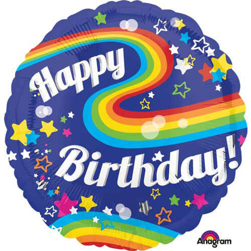 Party Balloon Ea 28Ci Hx Hbd Colorful Rainbow Fun