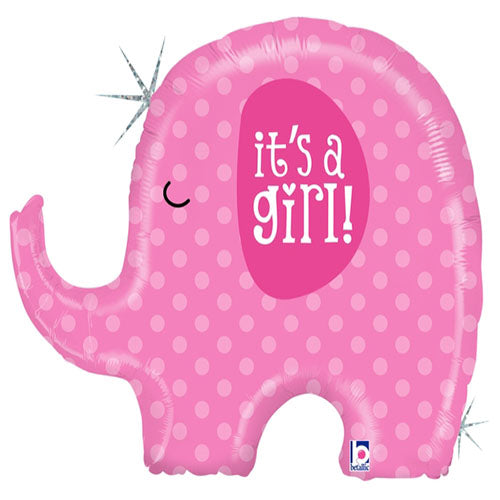 Party Balloon It's a Girl Elephant 32" Foil Balloon 