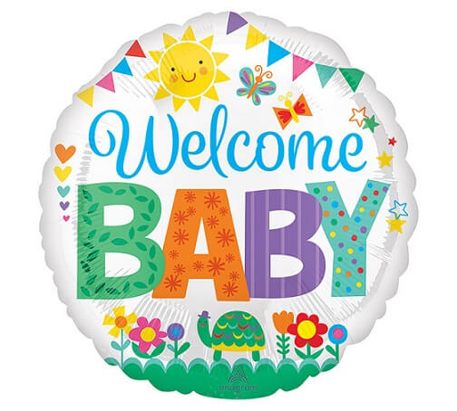 Party Balloons 18" Welcome Baby Cute Icons Foil Balloon S40