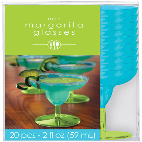 Party Balloons Mini Margarita Glasses Caribbean Blue &amp; Kiwi