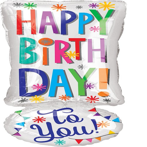 Party Balloons S50 18 SHPI XL HBD To You Exclamation ! 