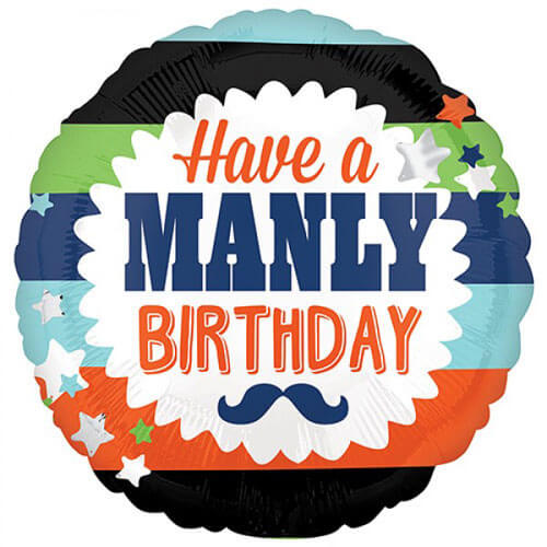 Party Balloon Have A Manly Birthday Foil Balloon S40
