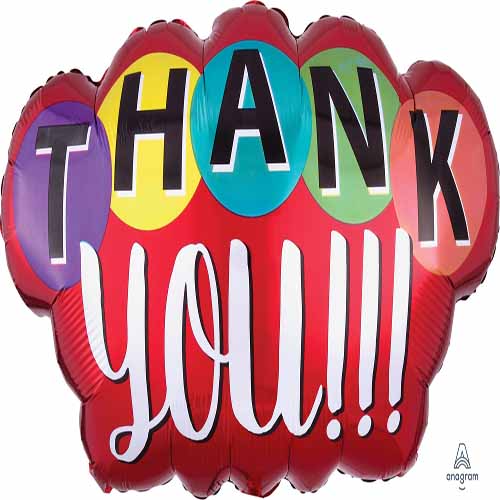 Party Balloon Large Shape Thank You Dots P30