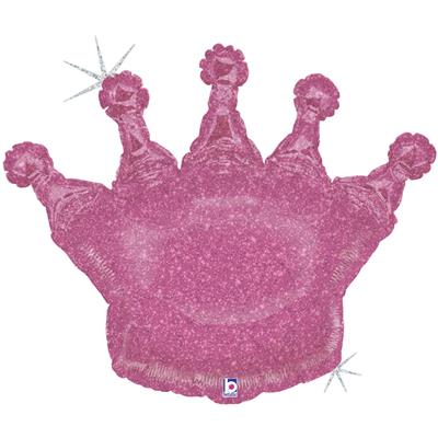 Pink Sparkling Crown 36" Balloon