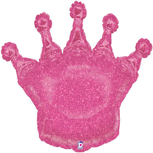 Party Balloon Glittering Crown Pink