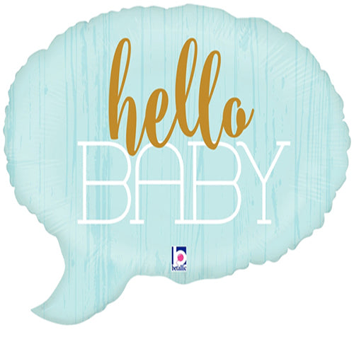 Party Balloon Hello Baby Blue