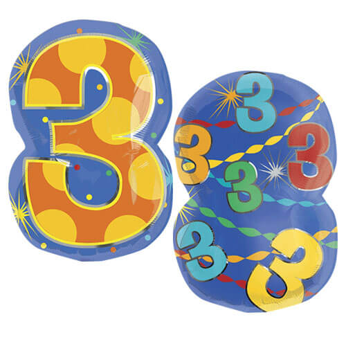 Party Balloons Number (3 )Confetti Dots Balloon 20" 