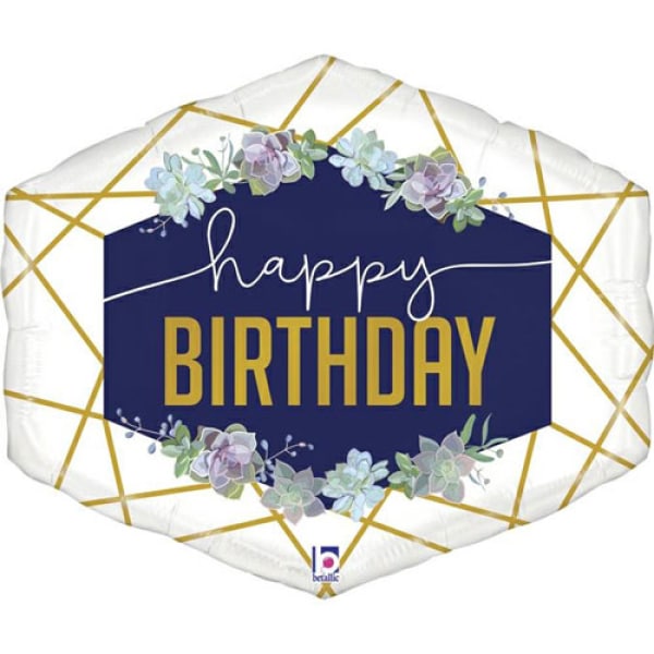 Happy Birthday Flower Balloon 30" Foil Balloon 