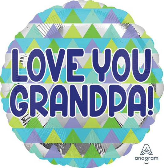 Love You Grandpa 18" Foil Balloon Round Shape 