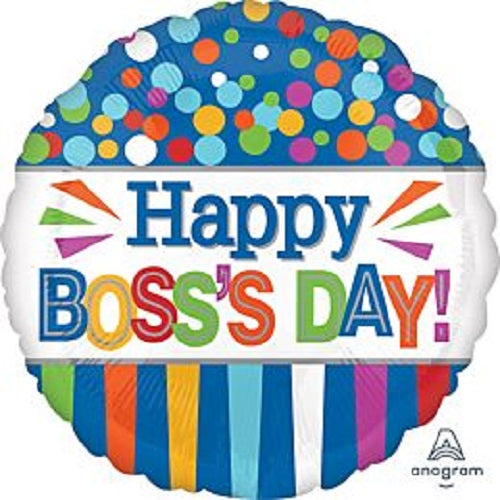 Happy Boss Day Round Shape 18" Foil Balloon 