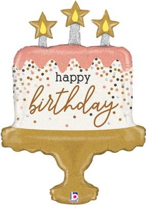 Happy Birthday Cake 33" Foil balloon 