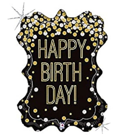 Party Balloon Happy Birthday Black Foil balloon 34" 