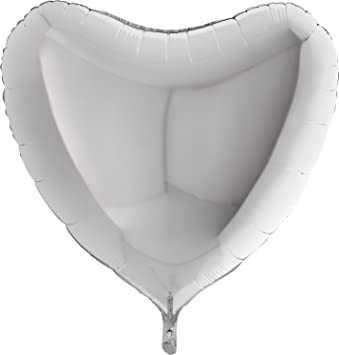 36" Silver Heart Foil Balloon