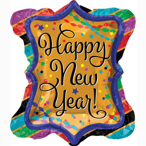 Party Balloons LRG SHPI Happy New Year Ruffle Frame