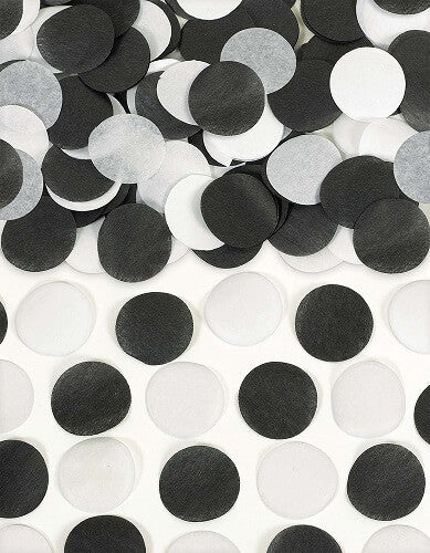 Party Balloon Black/White Paper Confetti