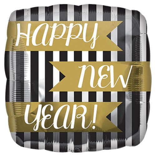 Happy New Year Vertical Stripe Balloon