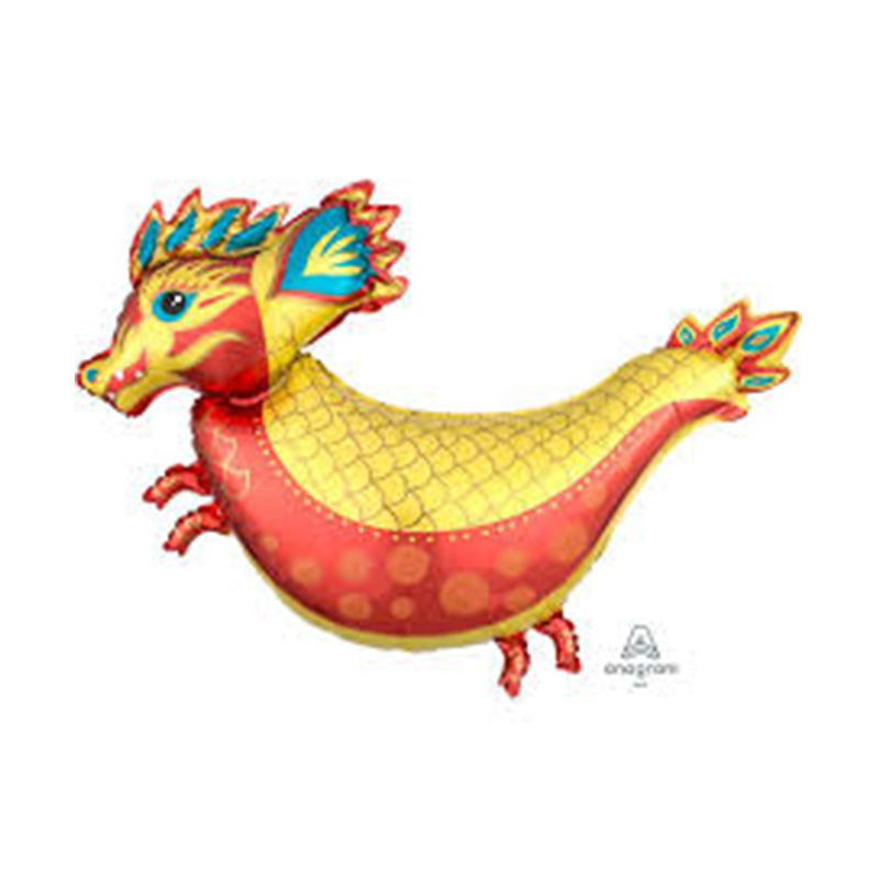 LARGE SHAPE XL FIERY DRAGON FOIL BALLOON 
