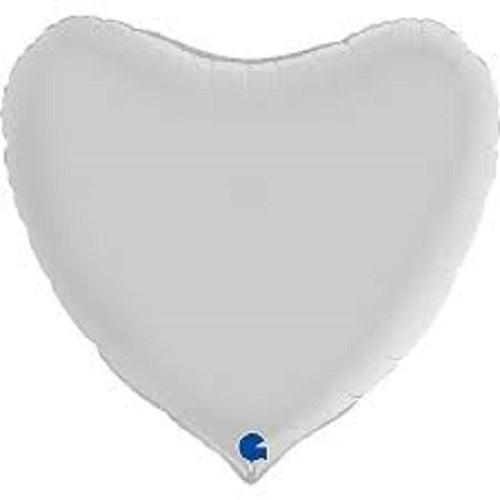 Party Balloon 36" satin White Heart Foil Balloon 