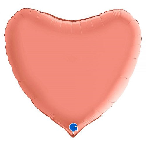 Party Balloon Satin Rose Gold 36" Heart Foil Balloon 