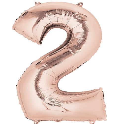 Party Balloons Large Shape Number HX 2 Rose Gold L34