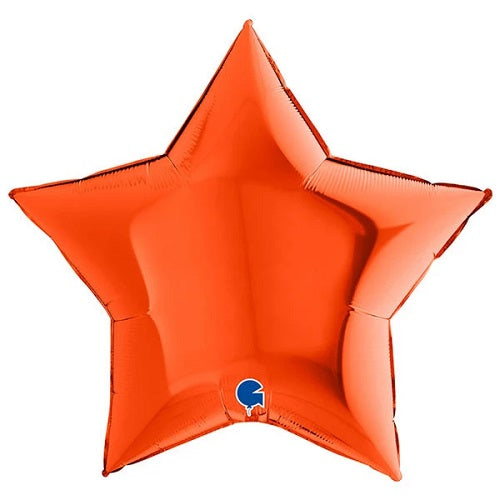 Party Balloon Orange 36" Star Foil Balloon 