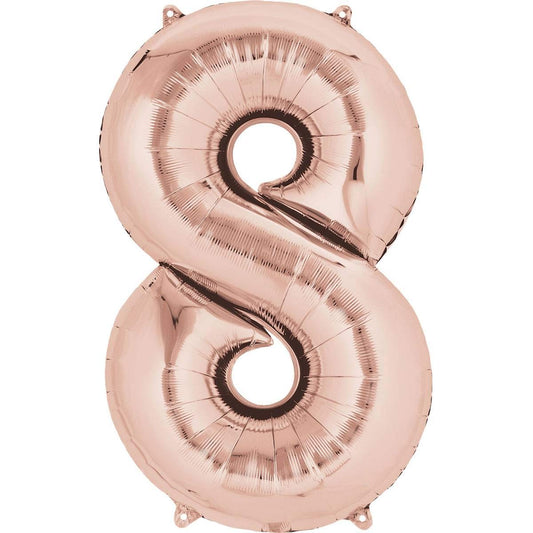 34" Rose Gold Number (8)  Foil Balloon 