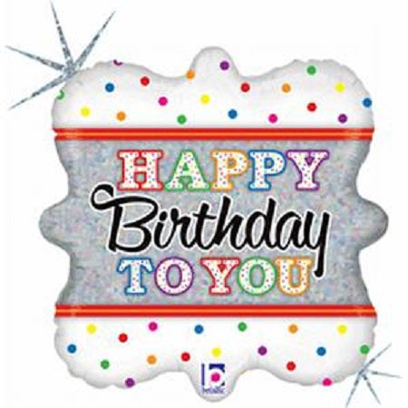 Happy Birthday To You  Dots 18" Balloon 