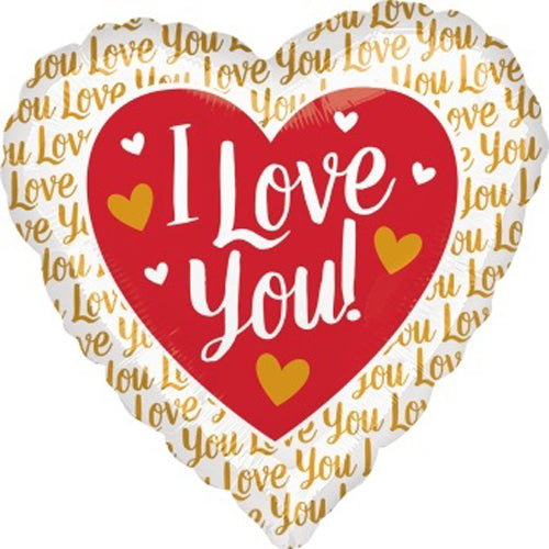 Party Balloon  I Love You Gold 18" Foil; Balloon 