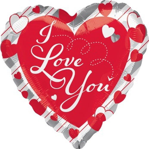 Love Red Heart &amp; Silver Stripes P38  