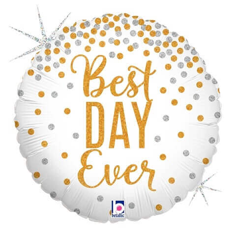 Party Balloon Glittering Balloon, Best Day Ever! Foil Balloon 18" 