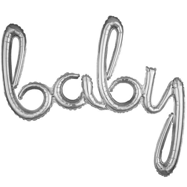 40″ Baby Script Phrase Silver