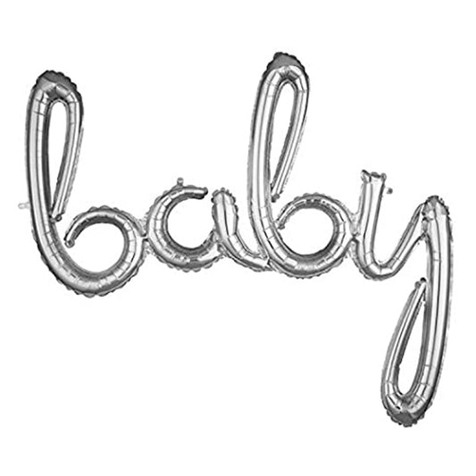 BABY Letter 39"  SILVER FOIL BALLOON 