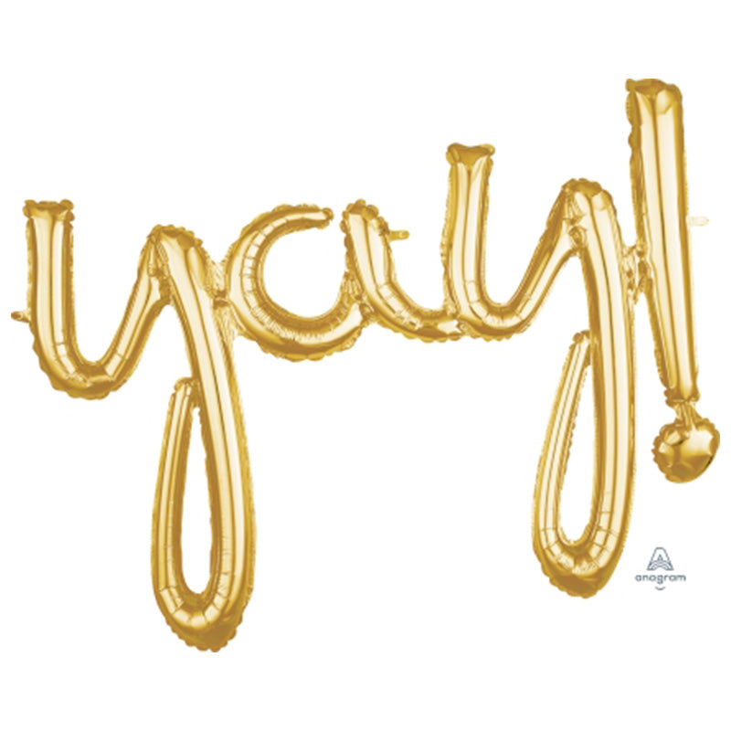YAY! LETTER SHAPE GOLD FOIL BALLOON 