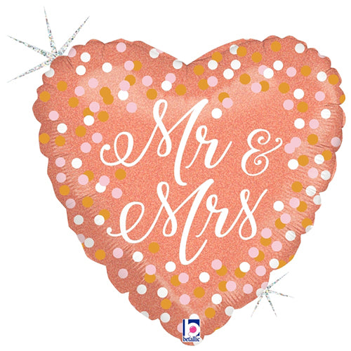 Party Balloon Rose Gold Mr. & Mrs 18" Foil Balloon 