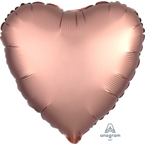 Party Balloon Heart Shape Satin Luxe Rose Copper Foil Balloon S18