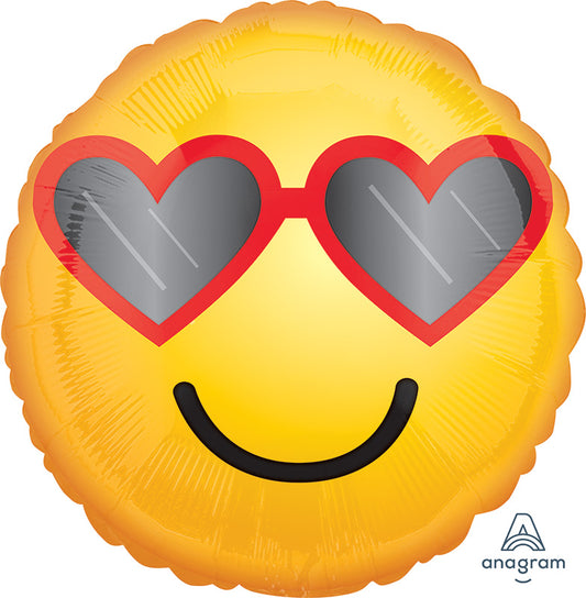 Heart Glasses Smile Face 18" Balloon 